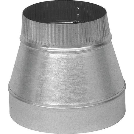 IMPERIAL Short Duct Reducer, 6 in L, 28 Gauge, Galvanized Steel GV0816